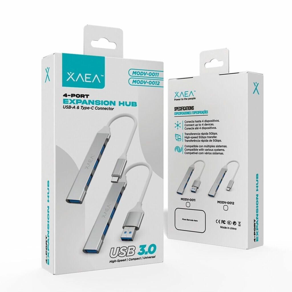 HUB DE PUERTOS 4 BOCAS C/CABLE USB MODX-0011 HUB DE PUERTOS 4 BOCAS C/CABLE USB MODX-0011 - Imagen 1