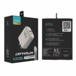 CARGADOR 220V OPTIMUM - 5A - PUERTOS USB-C + CABLE C-IP - XAEA