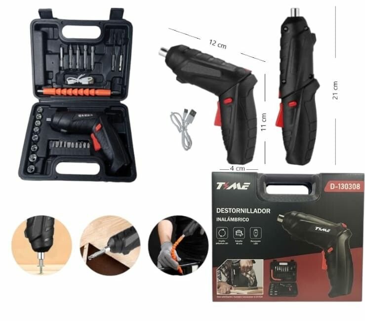 DESTORNILLADOR INALAMBRICO 48 PCS - TIME DESTORNILLADOR INALAMBRICO 48 PCS - TIME - Imagen 1